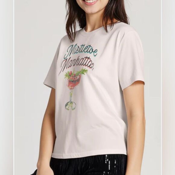 Wildfox Light Pink Mistletoe Manhattan Ryan Tee - Picture 11 of 11